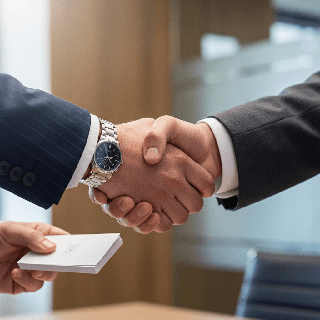 Professional handshake symbolizing partnership and connection